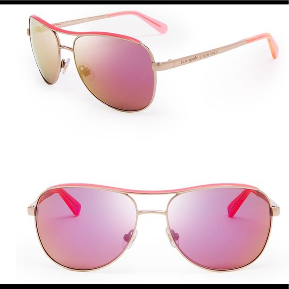 Kate Spade Pink Mirrored Aviators